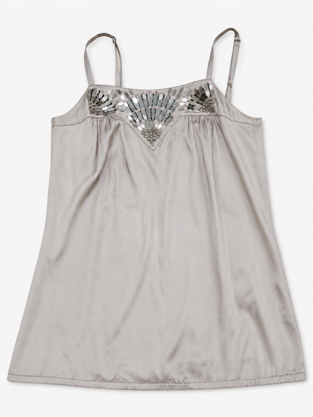 Charlotte Tarantola Silver Satin Embellished Camisole